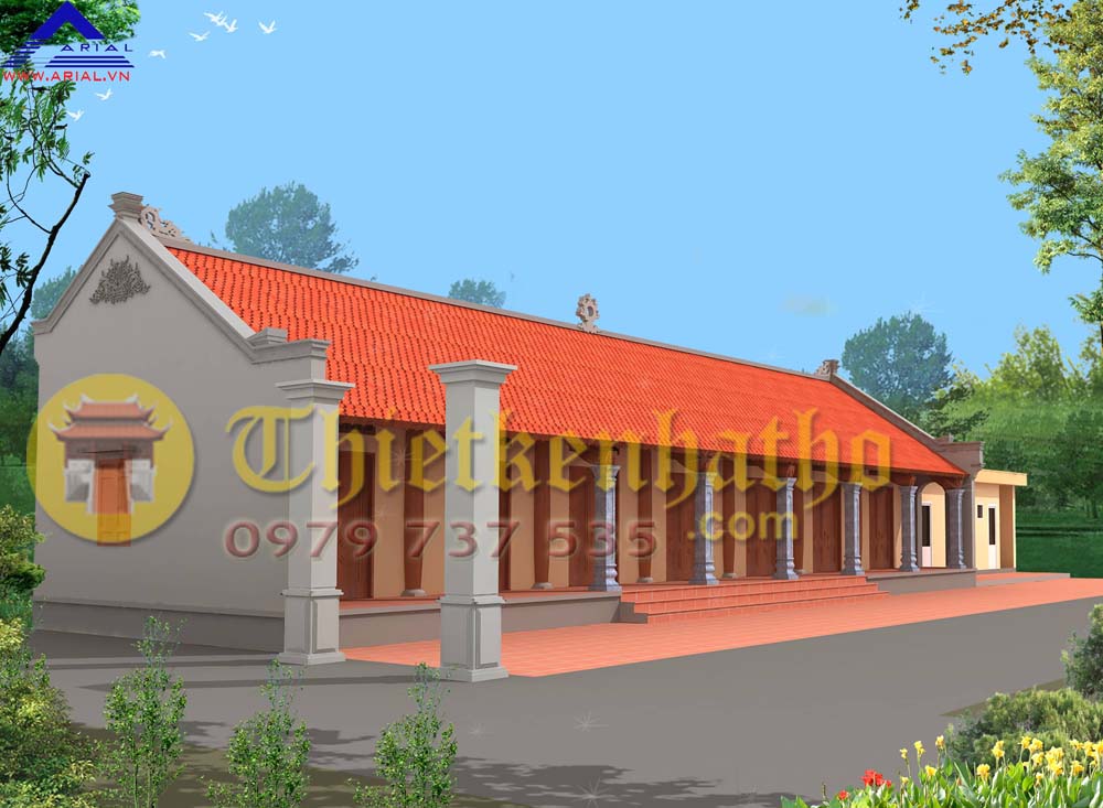 Mẫu số 54: Nhà khách đình làng 7 gian 2 mái ở Ích Vịnh Hà Nội